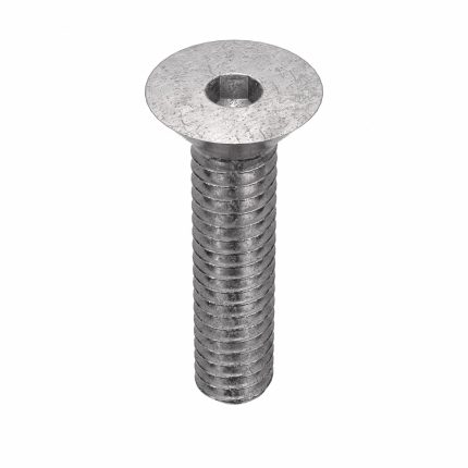 Socket Flat Head Screw: M2-0.4 Thread Size, 8 mm Lg, Flat, Plain, Stainless Steel, 316, 10 PK