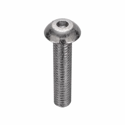 Socket Head Cap Screw: M4-0.7 Thread Size, 20 mm Lg, Button, Plain, Stainless Steel, 18-8, 50 PK