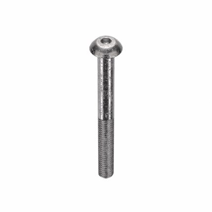 Socket Head Cap Screw: M4-0.7 Thread Size, 40 mm Lg, Button, Plain, Stainless Steel, 18-8, 25 PK