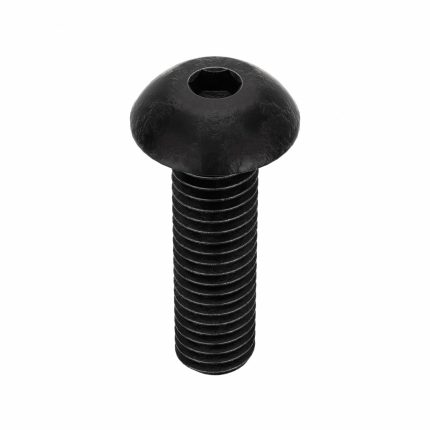 Socket Head Cap Screw: M5-0.8 Thread Size, 18 mm Lg, Button, Black Oxide, Steel, Class 10.9, 100 PK