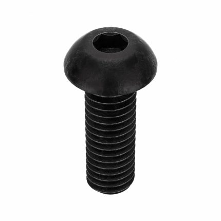 Socket Head Cap Screw: M6-1 Thread Size, 18 mm Lg, Button, Black Oxide, Steel, Class 10.9, 50 PK