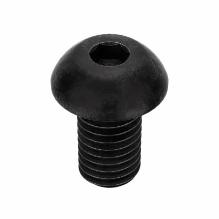 Socket Head Cap Screw: M10-1.5 Thread Size, 18 mm Lg, Button, Black Oxide, Steel, Class 10.9, 5 PK