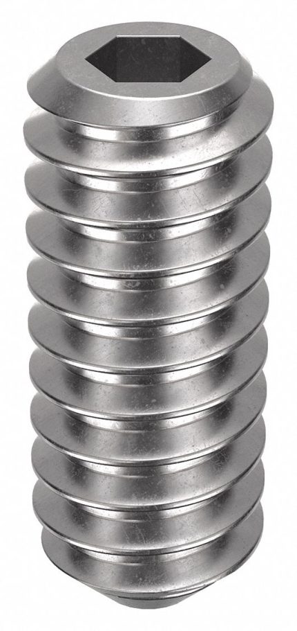 Socket Set Screw: M1.6x0.35 Thread Size, 4 mm Overall Lg, Cup pt, Stainless Steel, Plain, 10 PK