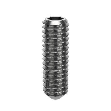 Socket Set Screw: M2.5x0.45 Thread Size, 8 mm Overall Lg, Cup pt, Stainless Steel, Plain, 25 PK