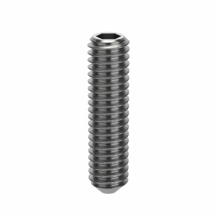 Socket Set Screw: M2.5x0.45 Thread Size, 10 mm Overall Lg, Cup pt, Stainless Steel, Plain, 10 PK