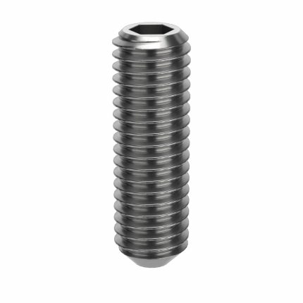 Socket Set Screw: M5x0.8 Thread Size, 16 mm Overall Lg, Cup pt, Stainless Steel, Plain, 25 PK