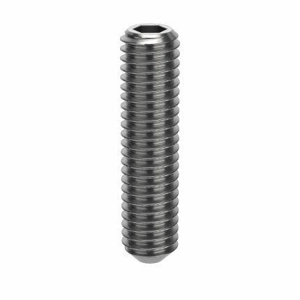 Socket Set Screw: M6x1 Thread Size, 25 mm Overall Lg, Cup pt, Stainless Steel, Plain, Socket, 10 PK