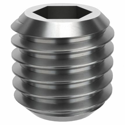 Socket Set Screw: M12x1.75 Thread Size, 12 mm Overall Lg, Cup pt, Stainless Steel, Plain, 5 PK