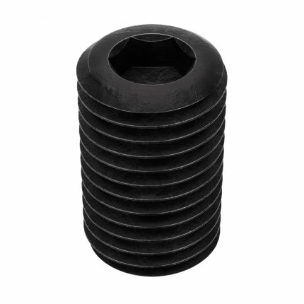 Socket Set Screw: M20x2.5 Thread Size, 35 mm Overall Lg, Cup pt, Steel, Black Oxide, Socket