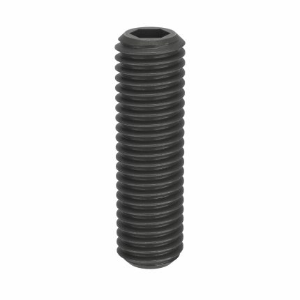 Socket Set Screw: M10x1.5 Thread Size, 35 mm Overall Lg, Flat pt, Steel, Black Oxide, Socket, 10 PK