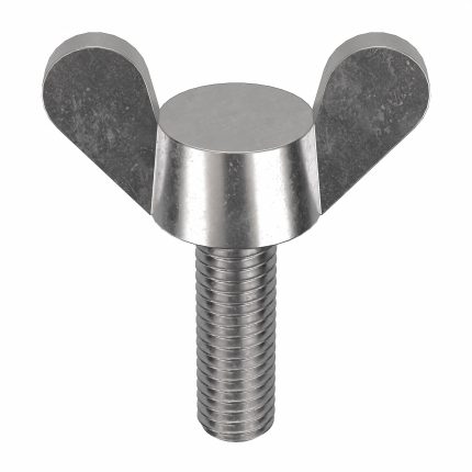Thumb Screw: M5-0.80 Thread Size, Wing, 18-8 Stainless Steel, Plain, 16 mm Lg