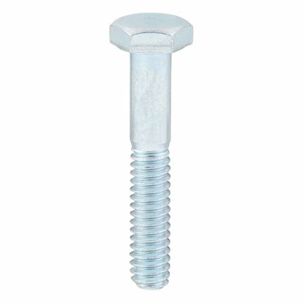 Hex Head Cap Screw: Steel, Grade 5, Zinc Plated, 1/4"-20, Coarse, 1 1/2 in lg, Made in USA*, 100 PK