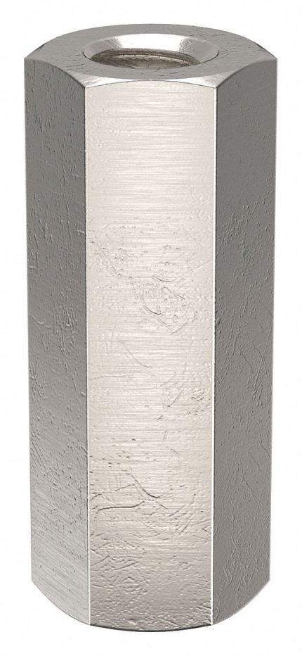 Standoff: #4-40 Thrd Sz, 3/16 in Lg, Hex, Aluminum, Plain, 3/16 in Hex Wd