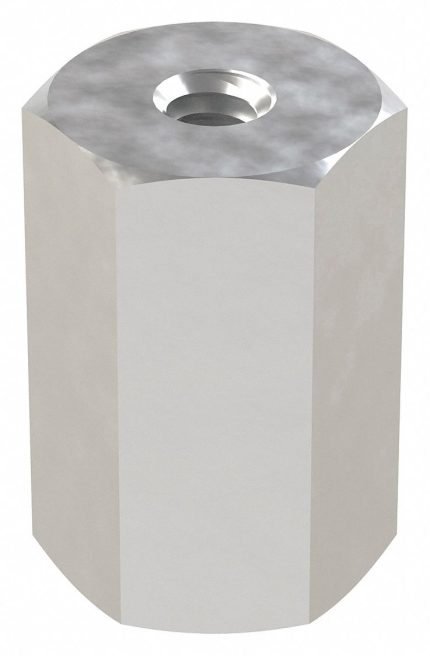 Standoff: #10-32 Thrd Sz, 3/4 in Lg, Hex, Aluminum, Plain, 5/16 in Hex Wd