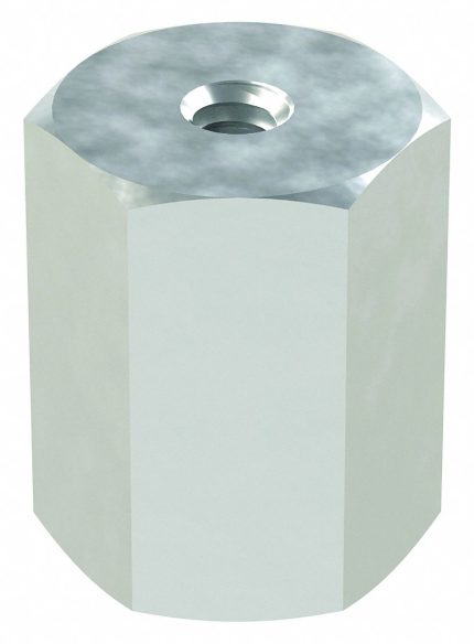 Standoff: #10-32 Thrd Sz, 1/4 in Lg, Hex, Aluminum, Plain, 3/8 in Hex Wd