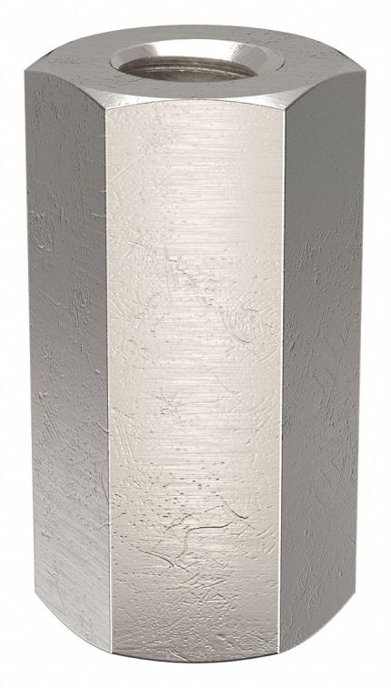 Standoff: #4-40 Thrd Sz, 3/8 in Lg, Hex, Aluminum, Plain, 3/16 in Hex Wd