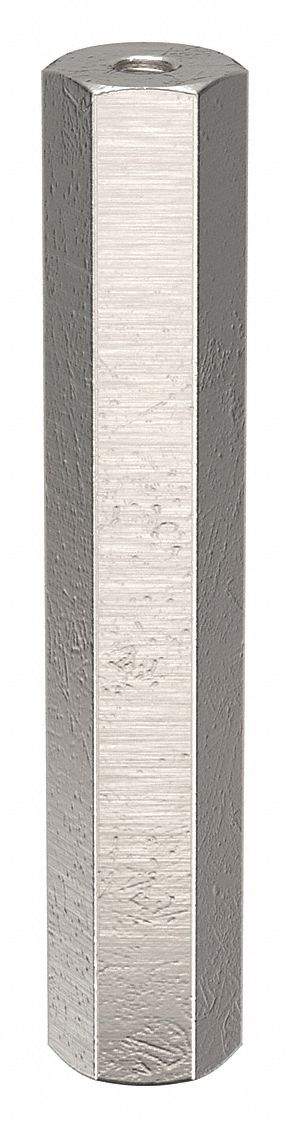 Standoff: #10-32 Thrd Sz, 3 in Lg, Hex, Aluminum, Plain, 1/2 in Hex Wd
