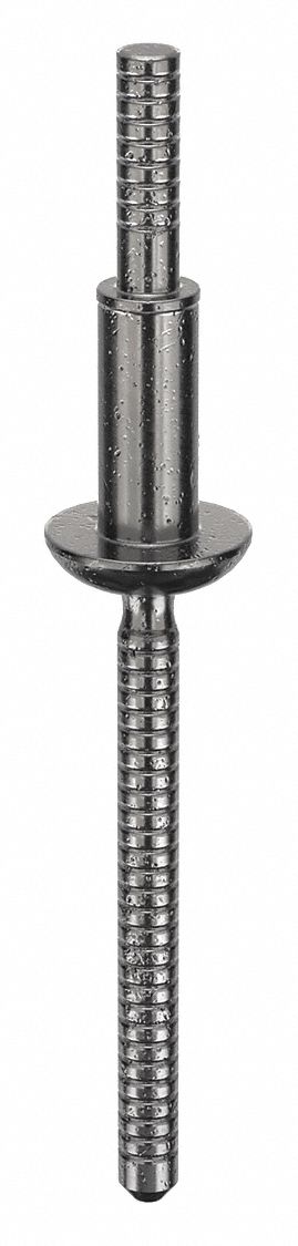 Blind Rivet,1.79 in L,0.1875 in dia,PK25: Inch, 1 51/64 in Overall Lg, 7/16 in Body Lg, Dome, 25 PK