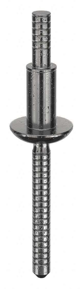 Blind Rivet,2.007 in L,0.25 in dia,PK25: Inch, 2 in Overall Lg, 31/64 in Body Lg, Open End, 25 PK