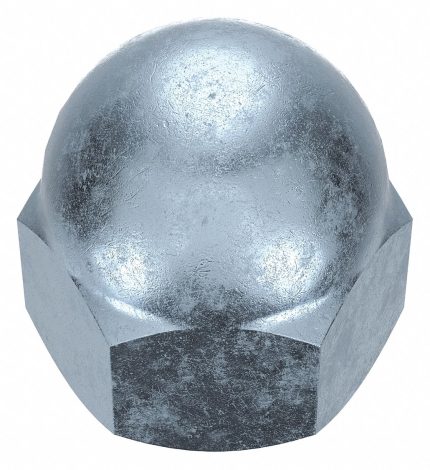 Cap Nut: 5/16"-24 Thread, Zinc Plated, Not Graded, Steel, 0.531 in Ht, 1/2 in Hex Wd, 25 PK