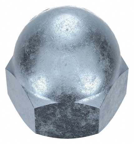 Cap Nut: Low Crown, 5/16"-24 Thread, Zinc Plated, Not Graded, Steel, 0.531 in Ht, 10 PK