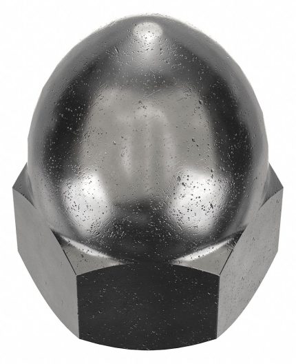 Cap Nut: High Crown, 3/4"-10 Thread, Black Oxide, Not Graded, Steel, 1.453 in Ht, 1 1/16 in Hex Wd
