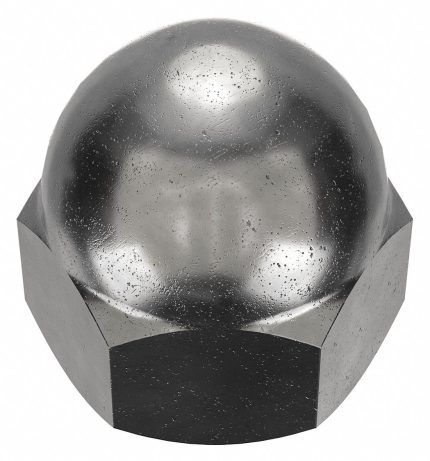 Cap Nut: Low Crown, 5/16"-24 Thread, Black Oxide, Not Graded, Steel, 0.531 in Ht, 10 PK