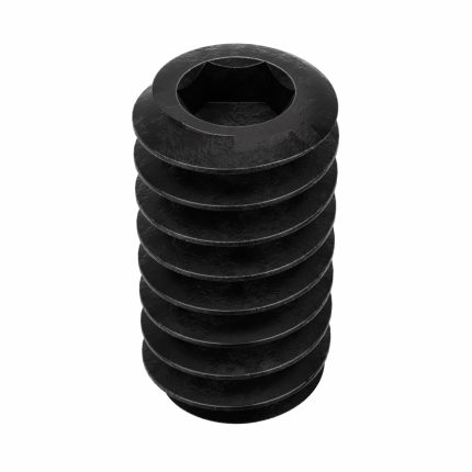 Socket Set Screw: #10-24 Thread Size, 3/8 in Overall Lg, Cup pt, Alloy Steel, Black Oxide, 100 PK