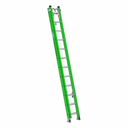 WERNER Extension Ladder: 24 ft Ladder Size, Fiberglass, 375 lb Load Capacity, 48 lb Wt, 2 Sections