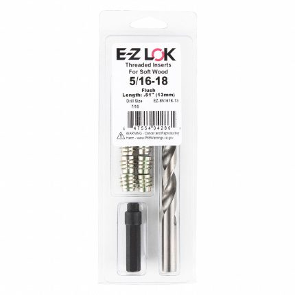 Thread Repair Kit: 0.31 in Dia, Zinc