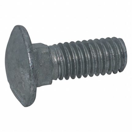 Carriage Bolt: Square, Steel, Grade 2, Hot Dipped Galvanized, 1/4"-20 Thread Size, 6 in lg, 50 PK