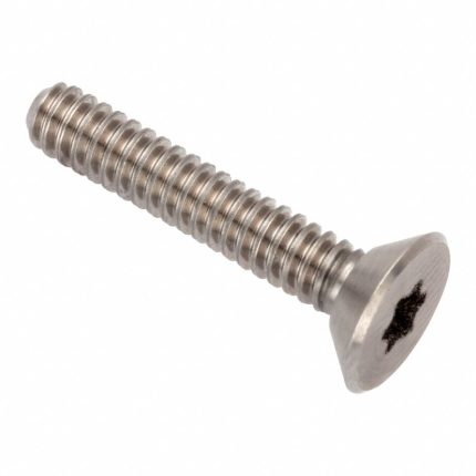 Socket Head Cap Screw: #6-32 Thread Size, 3/4 in Lg, Flat, Plain, Stainless Steel, A286, T15 Drive