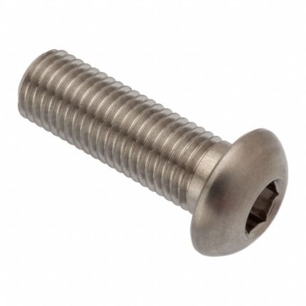 Socket Head Cap Screw: 1/4"-32 Thread Size, 3/4 in Lg, Button, Plain, Stainless Steel, 18-8