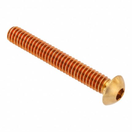 Socket Head Cap Screw: 5/16"-18 Thread Size, 1 3/4 in Lg, Button, Plain, Brass, 360, 3/16 in Drive