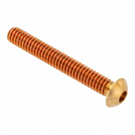 Socket Head Cap Screw: 5/16"-18 Thread Size, 1 7/8 in Lg, Button, Plain, Brass, 360, 3/16 in Drive