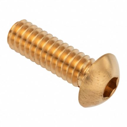 Socket Head Cap Screw: 7/16"-14 Thread Size, 3/4 in Lg, Button, Plain, Brass, 360, 0.238 in Head Ht