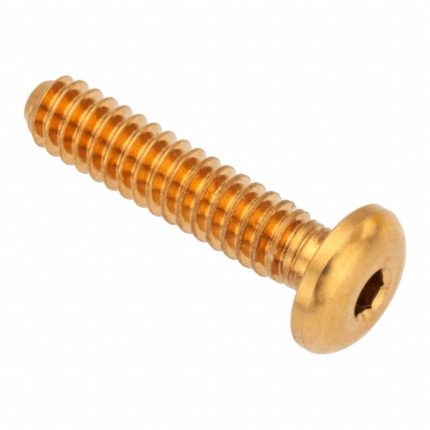 Socket Head Cap Screw: #8-36 Thread Size, 3/8 in Lg, Button, Plain, Brass, 360, 0.087 in Head Ht
