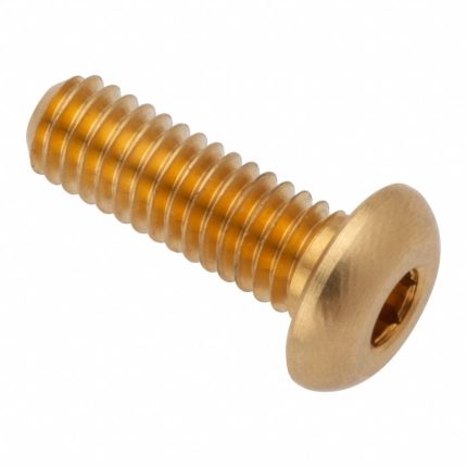 Socket Head Cap Screw: M4x0.7 Thread Size, 12 mm Lg, Button, Plain, Brass, 360, 2.2 mm Head Ht
