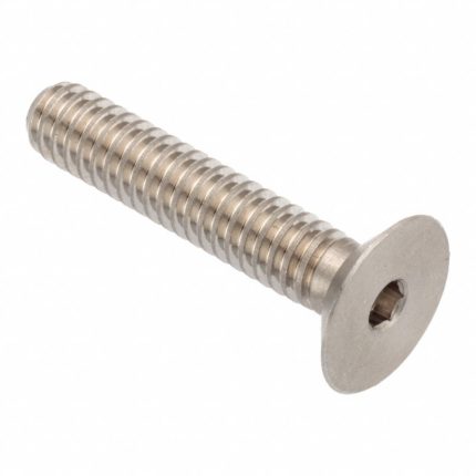 Socket Head Cap Screw: 1/4"-20 Thread Size, 1 1/4 in Lg, Flat, Plain, Stainless Steel, 18-8