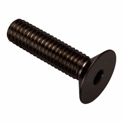 Socket Head Cap Screw: #10-32 Thread Size, 3/4 in Lg, Flat, Black Oxide, Stainless Steel, 316