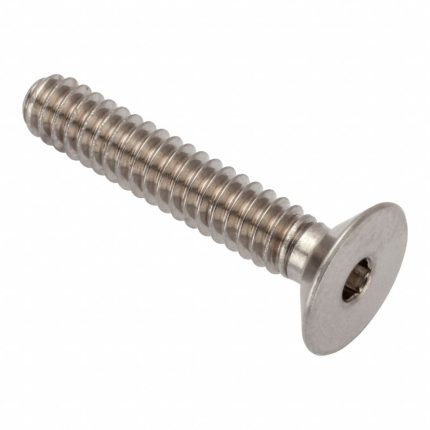 Socket Head Cap Screw: #6-32 Thread Size, 3/4 in Lg, Flat, Plain, Stainless Steel, 316