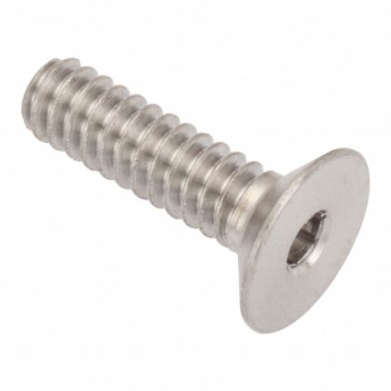 Socket Head Cap Screw: #8-32 Thread Size, 1/2 in Lg, Flat, Plain, Stainless Steel, 18-8