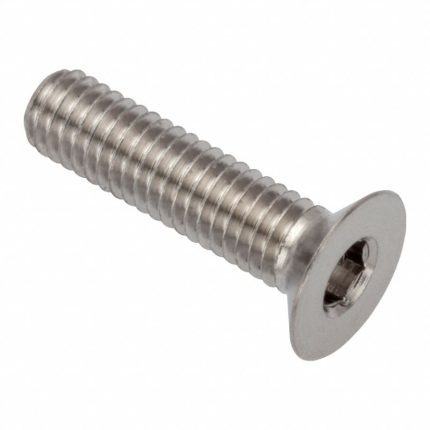 Socket Head Cap Screw: M3x0.5 Thread Size, 12 mm Lg, Flat, Plain, Stainless Steel, 316, 2 mm Drive