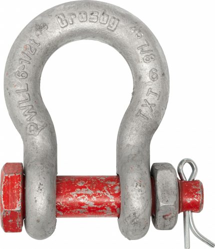 CROSBY Anchor Shackle: Anchor Shackle, 9,500 lb Working Load Limit, 1 1/4 in Wd Between Eyes, Silver