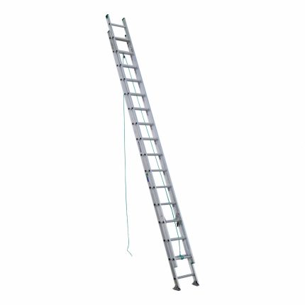 WERNER Extension Ladder: 32 ft Ladder Size, Aluminum, 225 lb Load Capacity, 54 lb Wt, 2 Sections