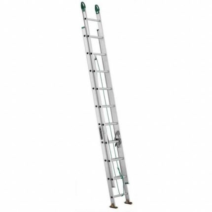 LOUISVILLE LADDER Extension Ladder: 20 ft Ladder Size, Aluminum, 225 lb Load Capacity, 32 lb Wt